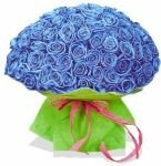 Букет из 101 синей розы (70см)"Облака"
